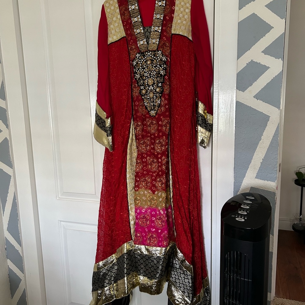 Red and Gold Traditional Dress